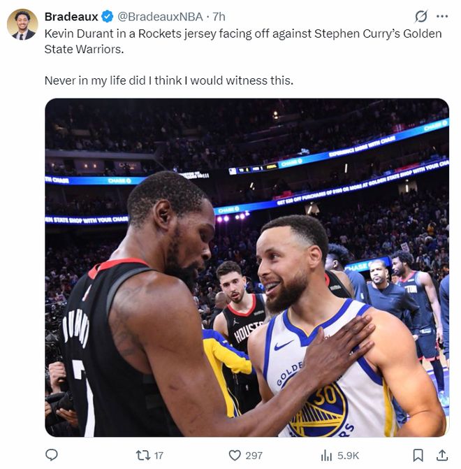 杜兰特37岁仍显神威 带领火箭冲击西部前三